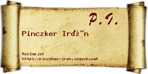 Pinczker Irén névjegykártya